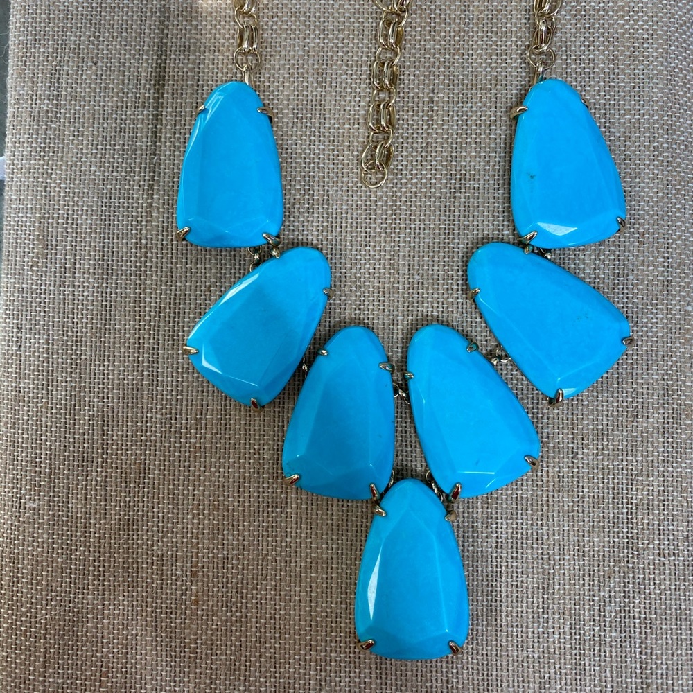 EUC Kendra Scott Gold Turquoise Harlow